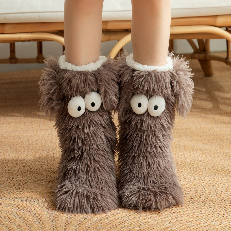 LETZTER TAG DES SALE – 50 % RABATT⚡ÜBER 50.000 VERKAUFT💕Plüsch-Hausschuhe für Damen, Socken, Bodensocken, Winter, für zu Hause, dick, mit Fleece gefüttert, rutschfest, Plüsch-Schneesocken für Erwachsene, Schuhüberzüge