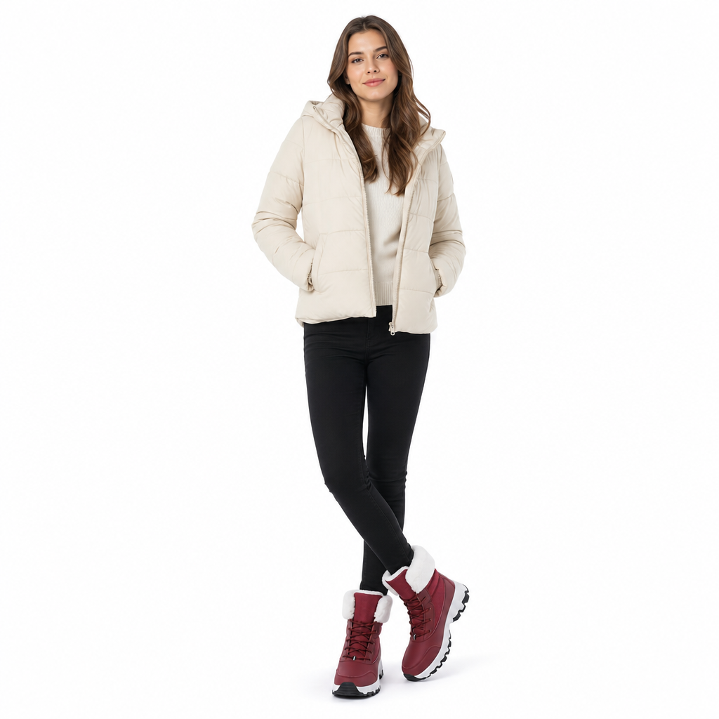 🚨Heiß begehrt! 50% Rabatt!🚨 Damen Winter-Schneestiefel, verdickte Mittelschaft-Stiefel für Outdoor-Reisen, in Übergröße