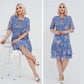 🌸 Rochie elegantă plisată cu mânecă scurtă și lungă👗