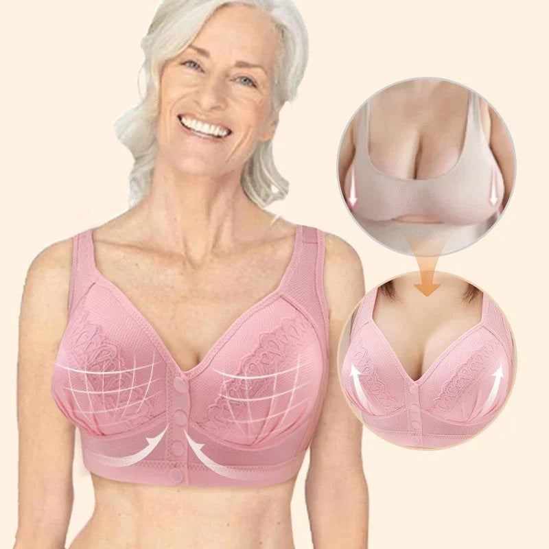 👙🎀【 1+1 gratis】🔥Vorne zu verschließender, atmungsaktiver, hautfreundlicher BH aus Baumwolle