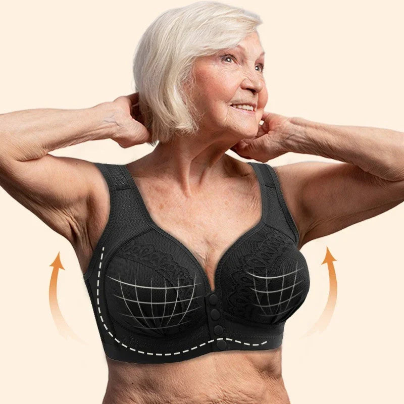 👙🎀【 1+1 gratis】🔥Vorne zu verschließender, atmungsaktiver, hautfreundlicher BH aus Baumwolle