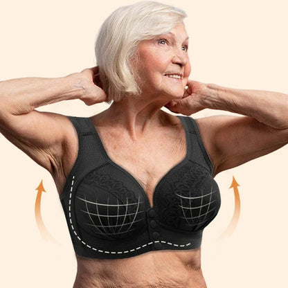 👙🎀【 1+1 gratis】🔥Vorne zu verschließender, atmungsaktiver, hautfreundlicher BH aus Baumwolle