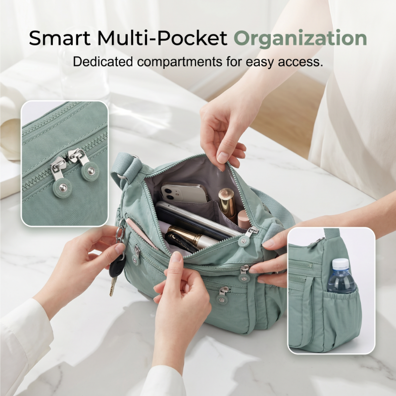 👜 50% Rabatt | Leicht, organisiert & alltagstauglich – Multi-Pocket Umhängetasche