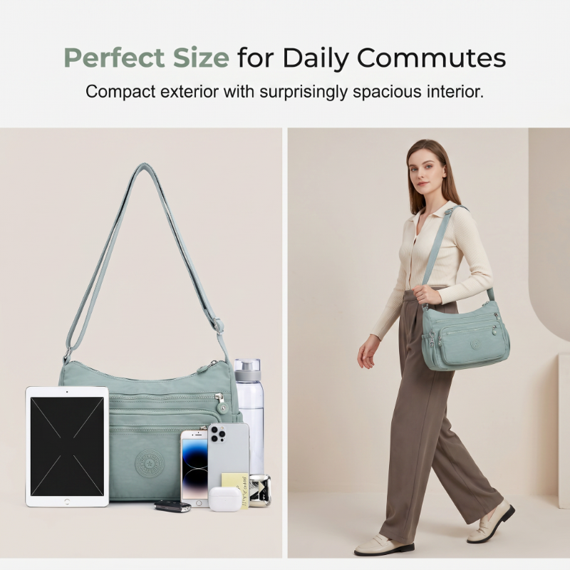 👜 50% Rabatt | Leicht, organisiert & alltagstauglich – Multi-Pocket Umhängetasche