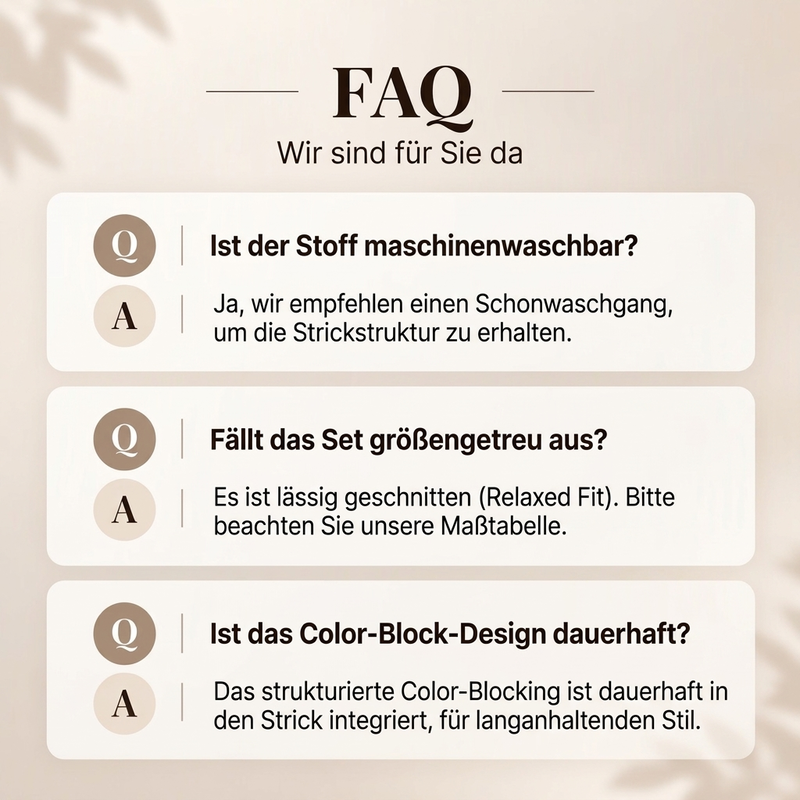 💞Beliebtes Produkt! Nur kurze Zeit reduziert!💞Freizeitliches 2-Teiligem Set aus Rippstrick mit Color-Block für Damen
