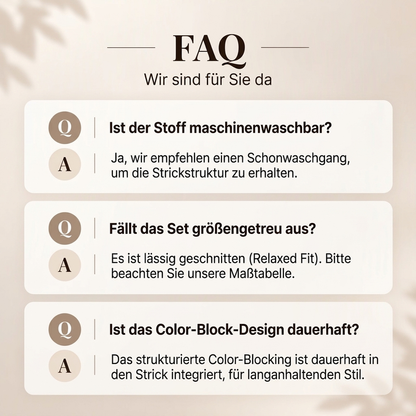 💞Beliebtes Produkt! Nur kurze Zeit reduziert!💞Freizeitliches 2-Teiligem Set aus Rippstrick mit Color-Block für Damen