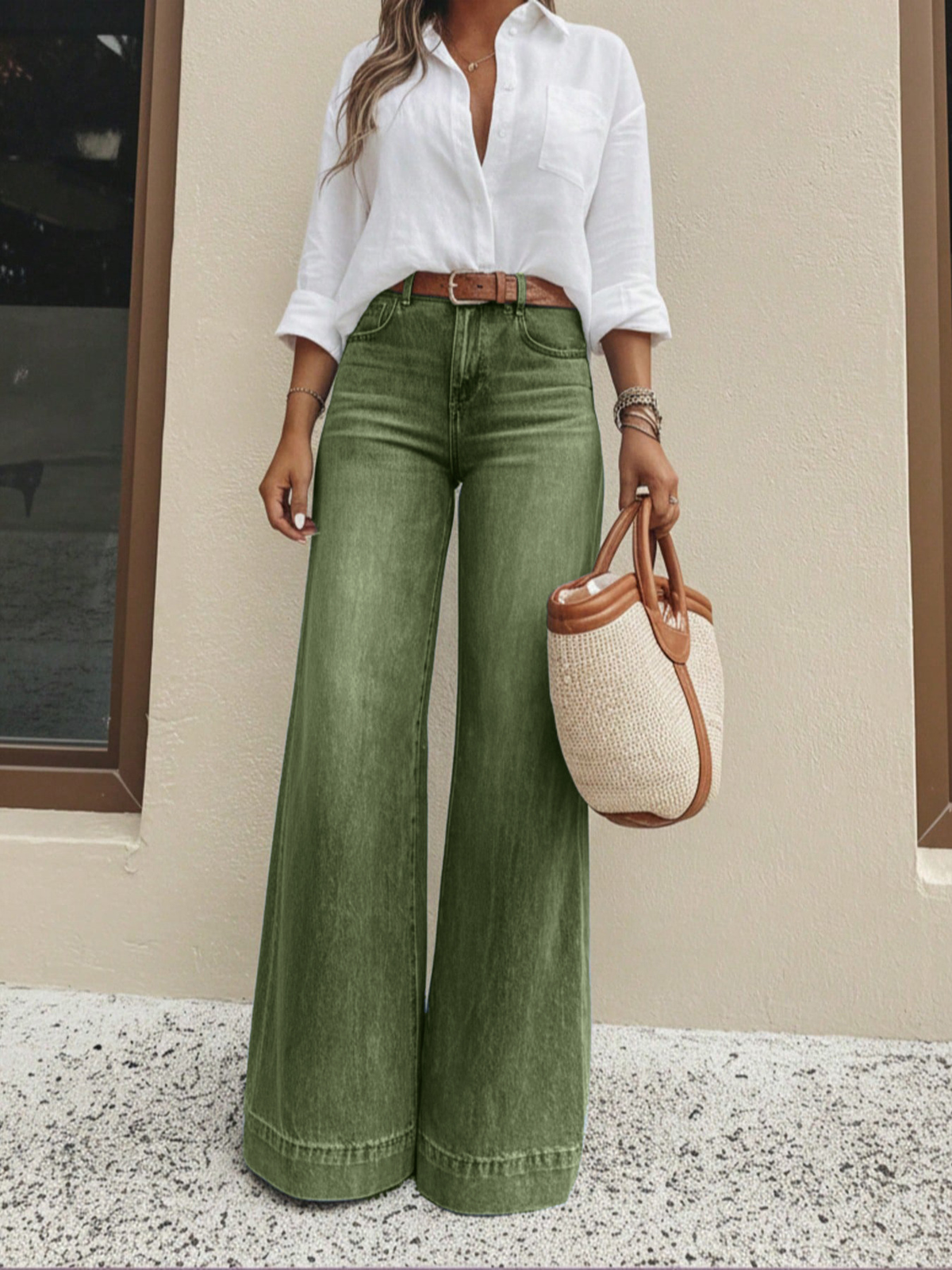 ✨Begrenzter Vorrat verfügbar, nicht verpassen!🔥🔥Beinverlängernde Wide-Leg Jeans