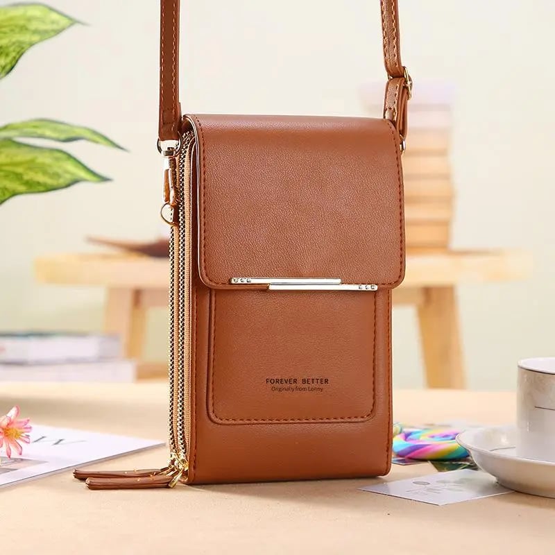 🌧️Wasserabweisend & handgefertigt, 3 Tragevarianten👜 Touchscreen-Crossbody-Tasche – Wasserabweisendes PU-Leder & verstellbarer Gurt, 3 Tragevarianten ✨