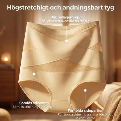 🌸 Letzter Tag – 2 Packungen kaufen, 1 gratis ✨ Plus-Size-Slip mit hoher Taille und kreuzförmiger Bauchstraffung
