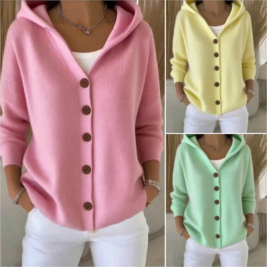 Cardigan confortabil din bumbac, cu mâneci lungi, pentru femei