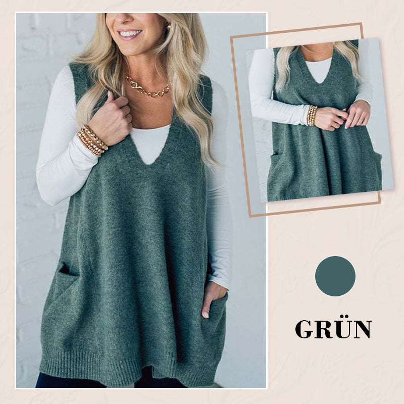 ✨✨Begrenzter Vorrat verfügbar, nicht verpassen!👗Damen-Strickweste mit V-Ausschnitt