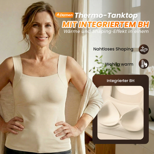 👚🔥Damen Thermo-Tanktop mit U-Ausschnitt – Integrierter BH, Nahtlos & Perfekt zum Unterziehen🏃‍♀️