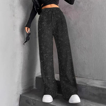 💖LETZTER TAG DES SALE 50% RABATT🥰Damenhose mit Pailletten und weitem Bein, elastischem Bund
