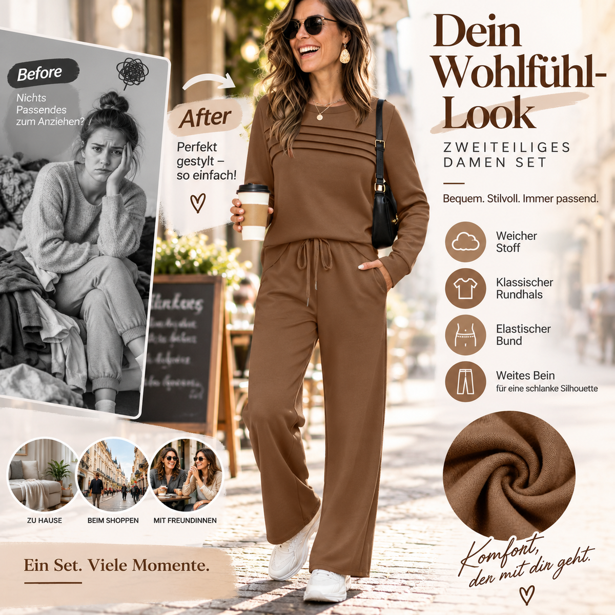 🔥🔥 50% RABATT!! 🎉✨ 2-teiliges Damen-Set – bequem & vielseitig