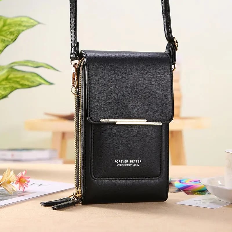 🌧️Wasserabweisend & handgefertigt, 3 Tragevarianten👜 Touchscreen-Crossbody-Tasche – Wasserabweisendes PU-Leder & verstellbarer Gurt, 3 Tragevarianten ✨