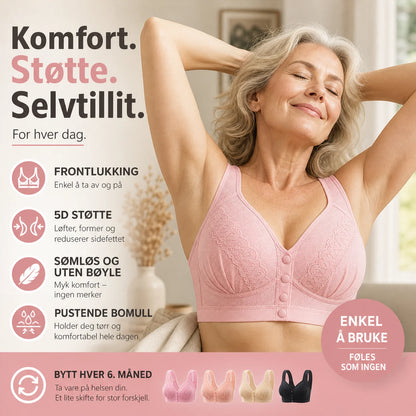 👙🎀【 1+1 gratis】🔥Vorne zu verschließender, atmungsaktiver, hautfreundlicher BH aus Baumwolle