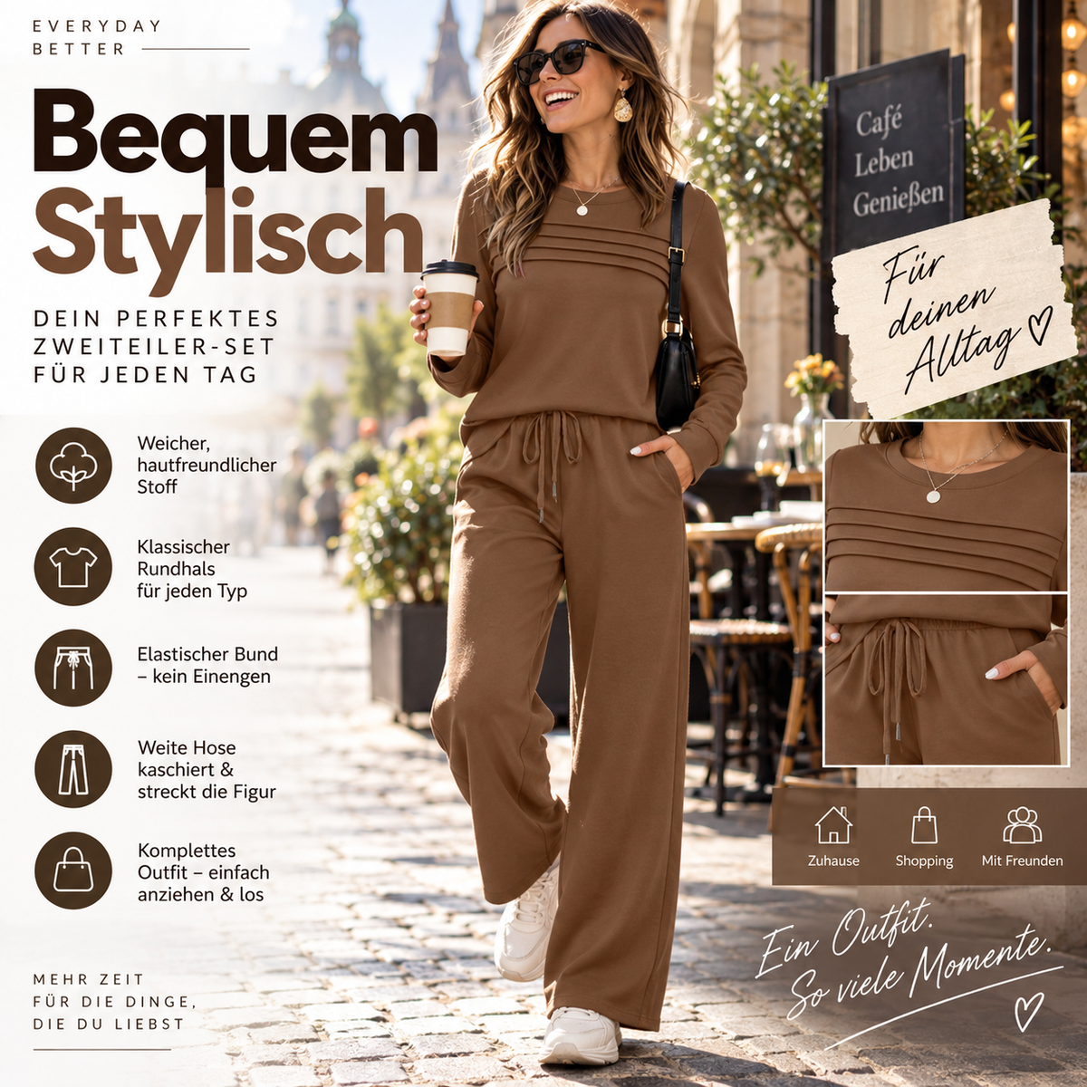 🔥🔥 50% RABATT!! 🎉✨ 2-teiliges Damen-Set – bequem & vielseitig