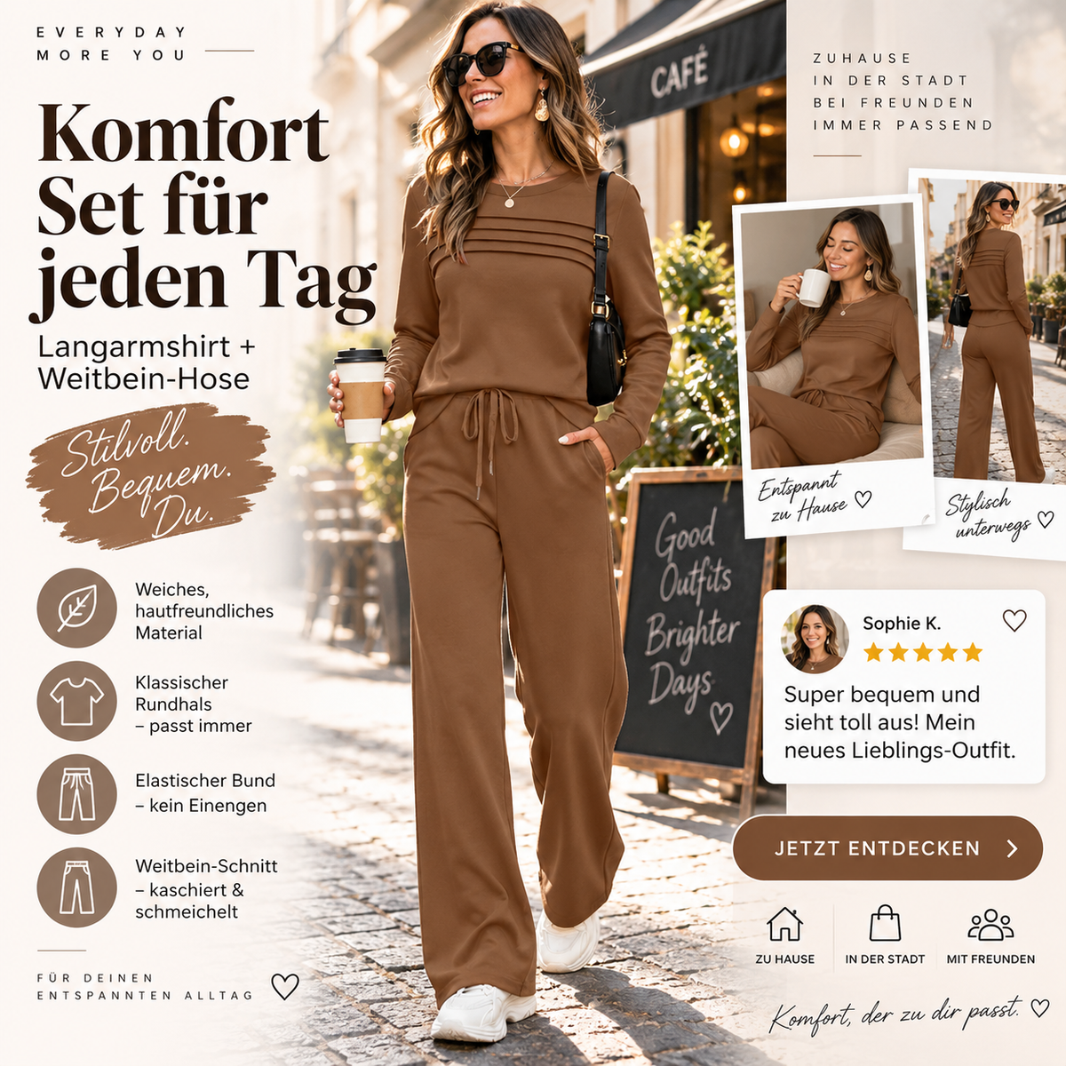 🔥🔥 50% RABATT!! 🎉✨ 2-teiliges Damen-Set – bequem & vielseitig