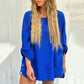 Roll Sleeve Femei culoare solidă Loose Top