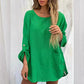 Roll Sleeve Femei culoare solidă Loose Top