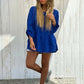 Roll Sleeve Femei culoare solidă Loose Top