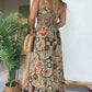 👗Sexi curea spaghete florale imprimare rochie lungă