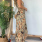 👗Sexi curea spaghete florale imprimare rochie lungă