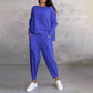 Set de 2 piese cu bluză cu mâneci lungi și gât rotund și pantaloni