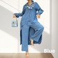 Femei de moda culoare solidă două piese Outfit cămașă cu mânecă lungă și pantaloni