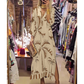 🌸Rochie pentru femei cu imprimeu de nucă de cocos, cu mâneci 3/4 și crăpătură în partea de jos