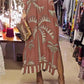 🌸Rochie pentru femei cu imprimeu de nucă de cocos, cu mâneci 3/4 și crăpătură în partea de jos