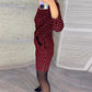 Rochie Vintage Diamond Check Slim Fit Hip Wrap👗