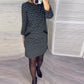 Rochie Vintage Diamond Check Slim Fit Hip Wrap👗