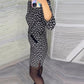 Rochie Vintage Diamond Check Slim Fit Hip Wrap👗