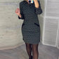 Rochie Vintage Diamond Check Slim Fit Hip Wrap👗