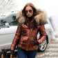 Femeii cald mare blană guler Hooded jos Coat