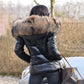 Femeii cald mare blană guler Hooded jos Coat