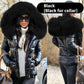 Femeii cald mare blană guler Hooded jos Coat