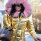 Femeii cald mare blană guler Hooded jos Coat