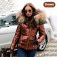 Femeii cald mare blană guler Hooded jos Coat