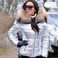 Femeii cald mare blană guler Hooded jos Coat