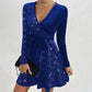 💖 V-neck paiete rochie de moda
