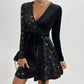 💖 V-neck paiete rochie de moda