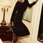 Rochie lungă pentru femei Sparkly Round-Neck Bodycon