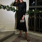Rochie lungă pentru femei Sparkly Round-Neck Bodycon