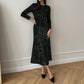 Rochie lungă pentru femei Sparkly Round-Neck Bodycon