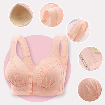 👙🎀【 1+1 gratis】🔥Vorne zu verschließender, atmungsaktiver, hautfreundlicher BH aus Baumwolle