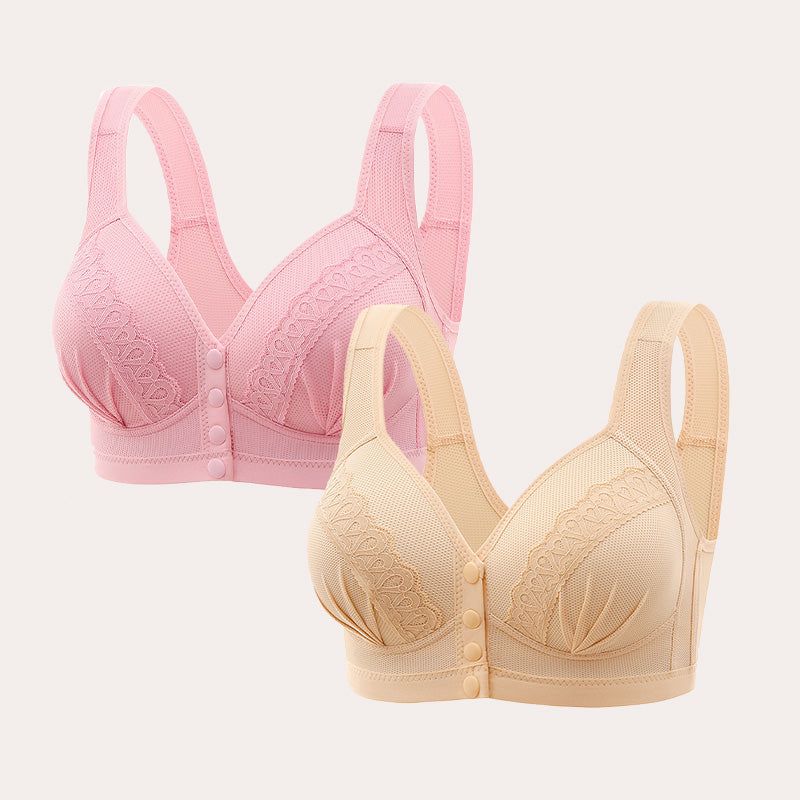 👙🎀【 1+1 gratis】🔥Vorne zu verschließender, atmungsaktiver, hautfreundlicher BH aus Baumwolle