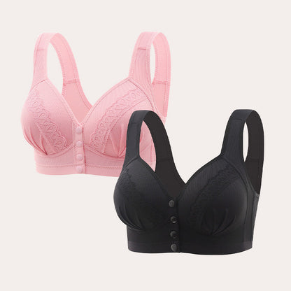 👙🎀【 1+1 gratis】🔥Vorne zu verschließender, atmungsaktiver, hautfreundlicher BH aus Baumwolle