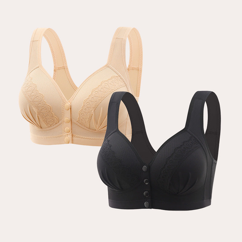 👙🎀【 1+1 gratis】🔥Vorne zu verschließender, atmungsaktiver, hautfreundlicher BH aus Baumwolle